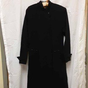 Karl Lagerfeld Womens Long Overcoat Black Buttons